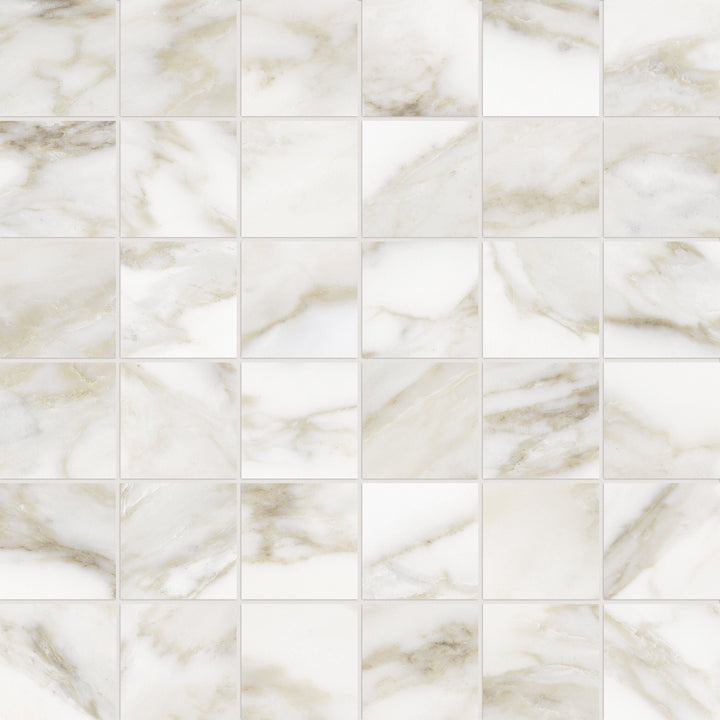 Satori La Marca Calacatta Paonazzo 12-in x 12-in Honed Porcelain Marble look Mosaic Wall Tile product image