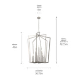 Kichler Abbotswell 16-Light Polished Nickel Traditional Lantern Led, Large Hanging Pendant Light
