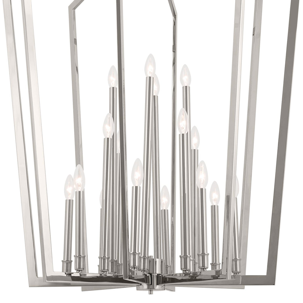 Kichler Abbotswell 16-Light Polished Nickel Traditional Lantern Led, Large Hanging Pendant Light