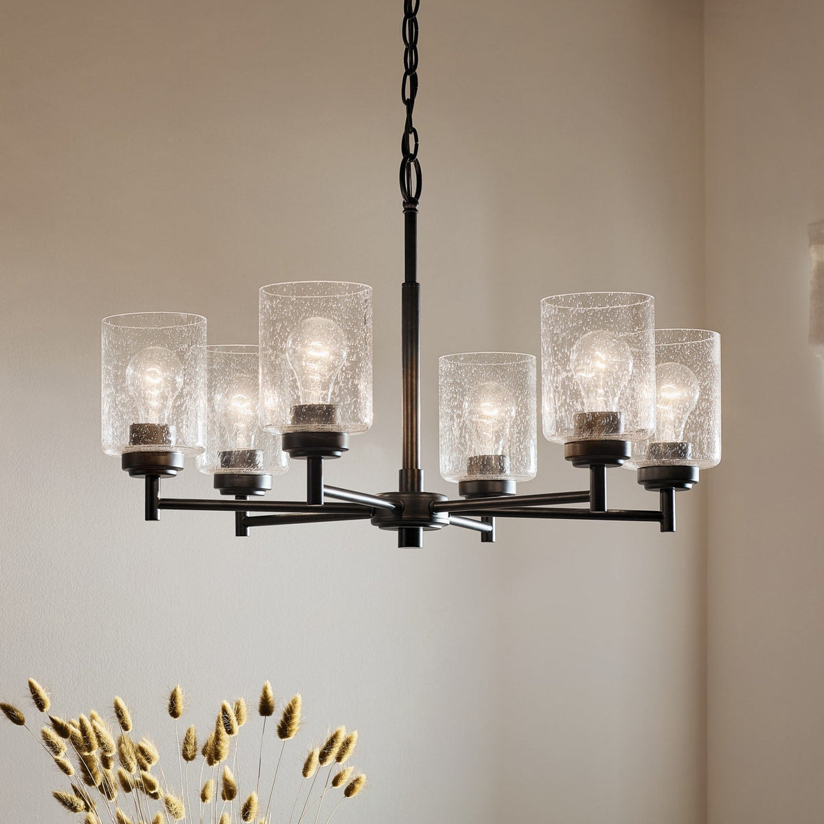 Kichler Winslow 6-Light Black Industrial Chandelier