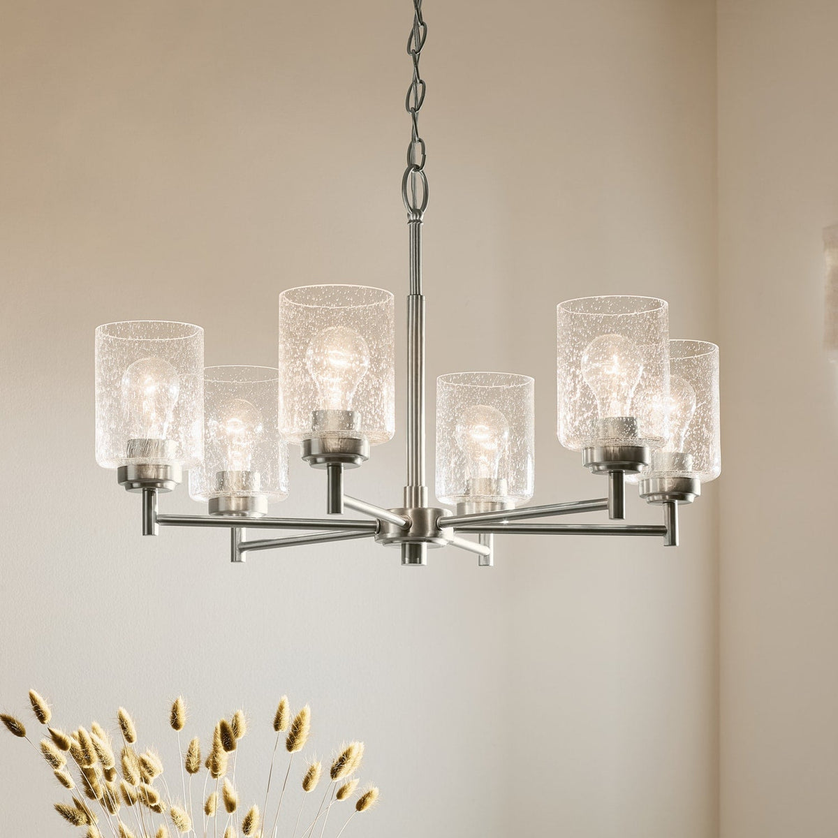 Kichler Winslow 6-Light Brushed Nickel Industrial Chandelier