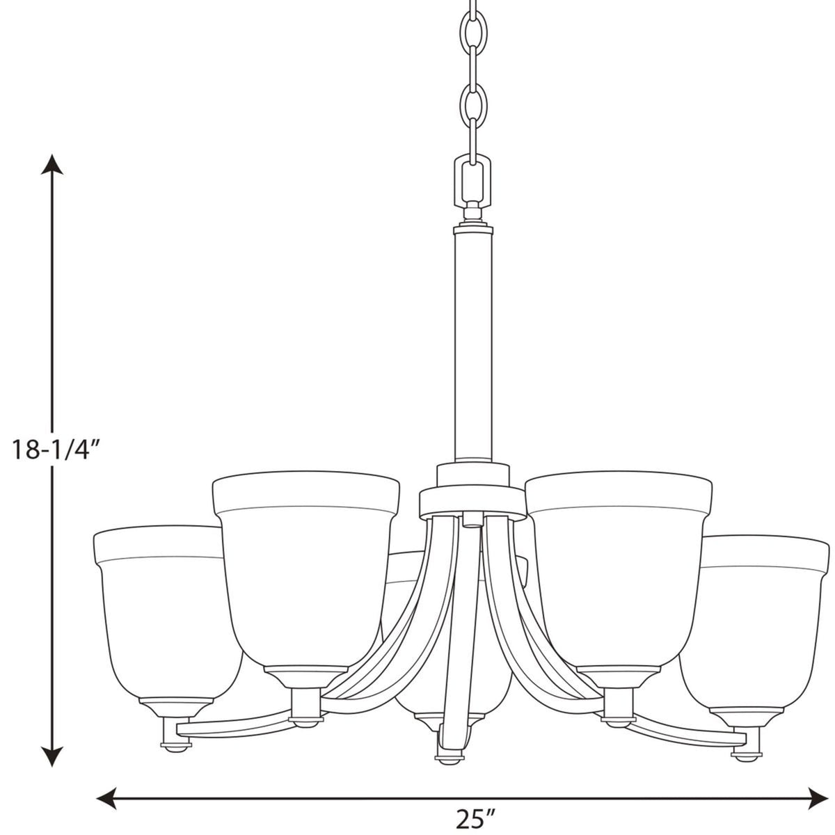 Progress Lighting Topsail 5-Light Antique Bronze Coastal Chandelier