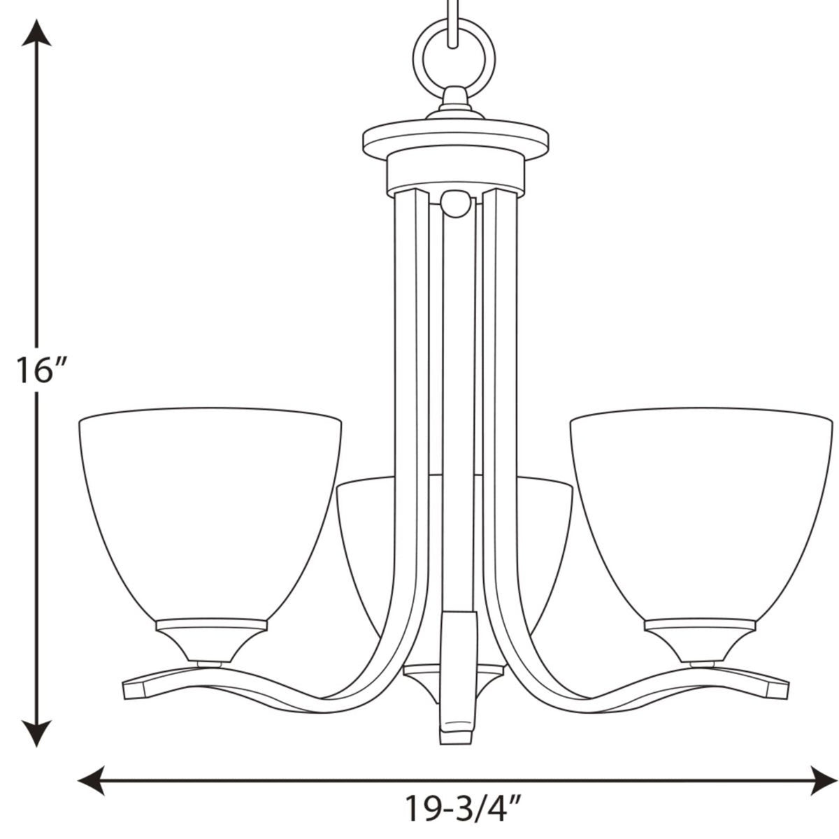 Progress Lighting Laird 3-Light Brushed Nickel Traditional Chandelier