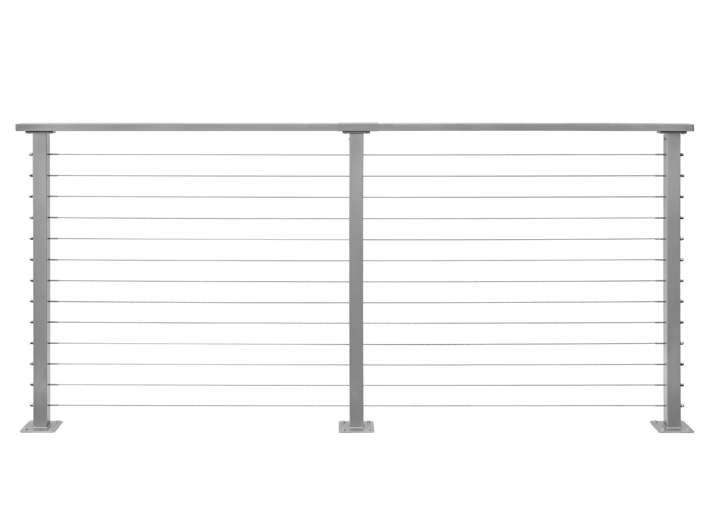 CityPost Deck Mount Grey Steel Deck Cable Rail Kit