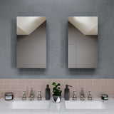 Croydex 15-in x 25-in Surface/Recessed Mount Silver Mirrored Soft Close Medicine Cabinet