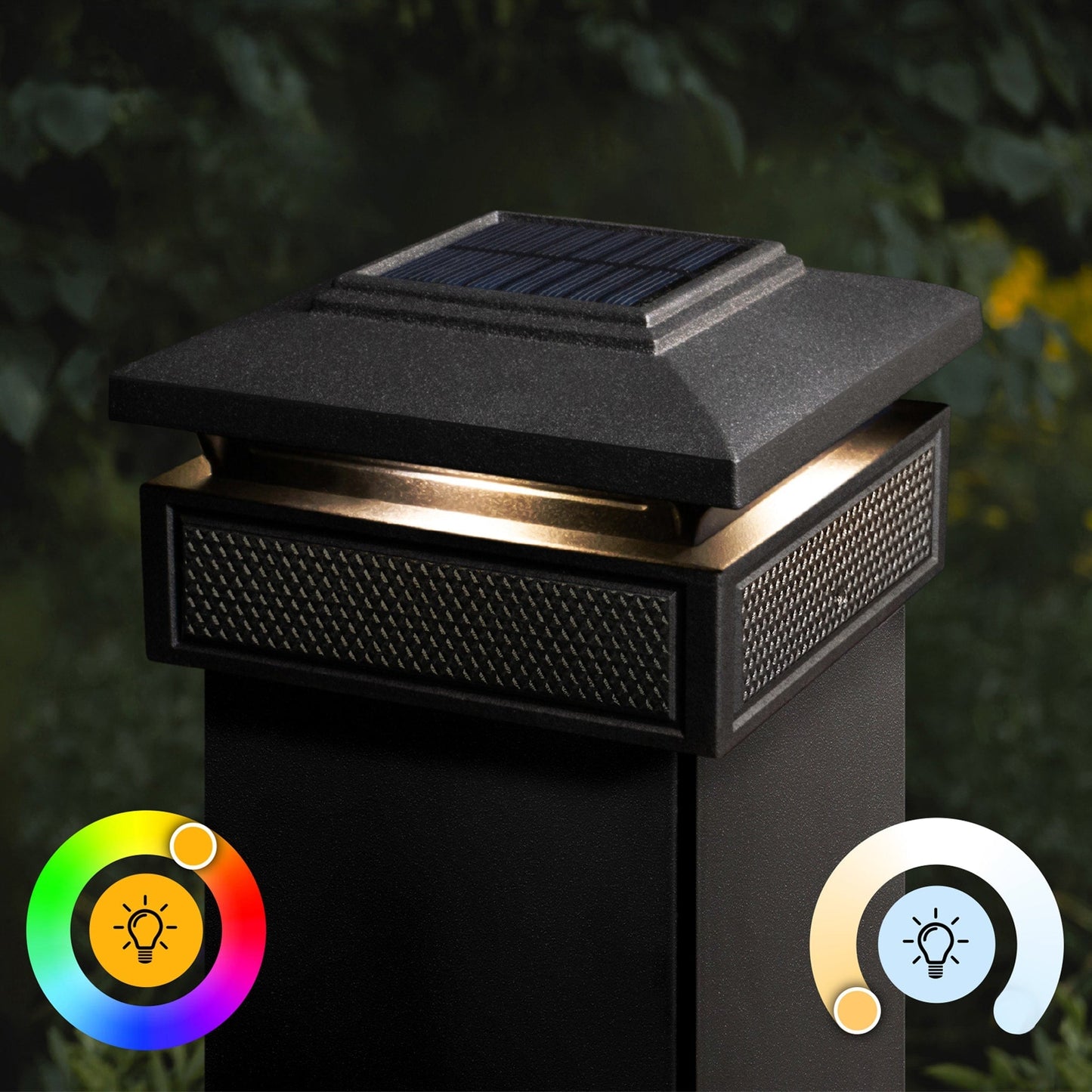 Classy Caps 4-in x 4-in 30-Lumen 1-Watt Black Solar LED Outdoor Post Cap Light (5500 K)