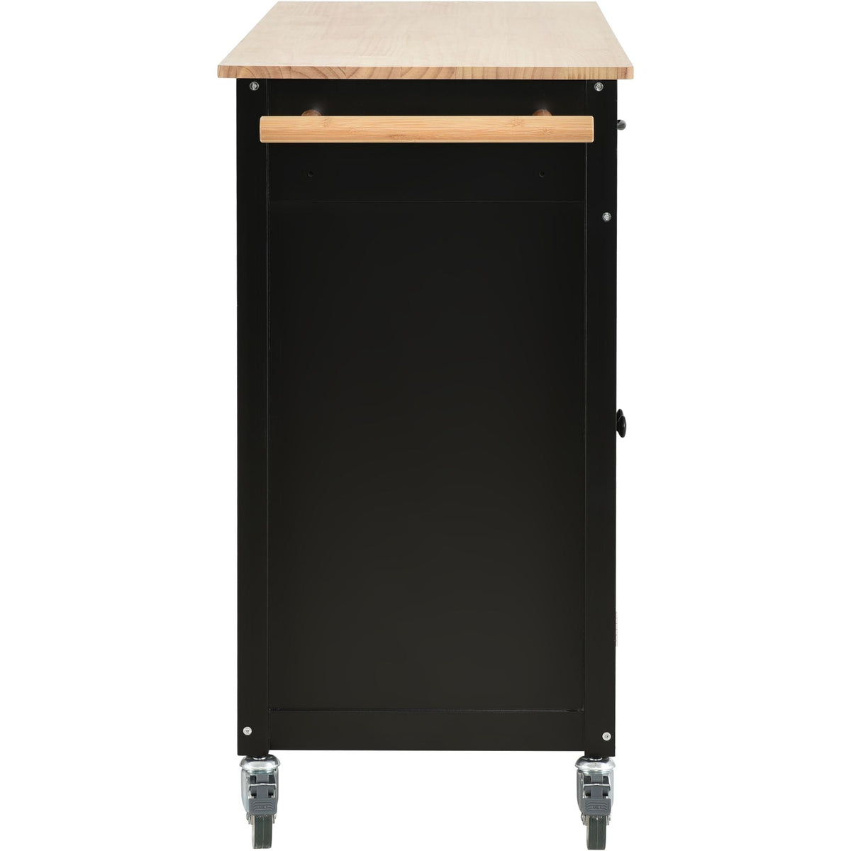 Nestfair Black Wood Base with Mdf Wood Top Rolling Kitchen Island (18.5-in x 54.33-in x 36.22-in)