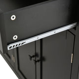 Nestfair Black Wood Base with Mdf Wood Top Rolling Kitchen Island (18.5-in x 54.33-in x 36.22-in)