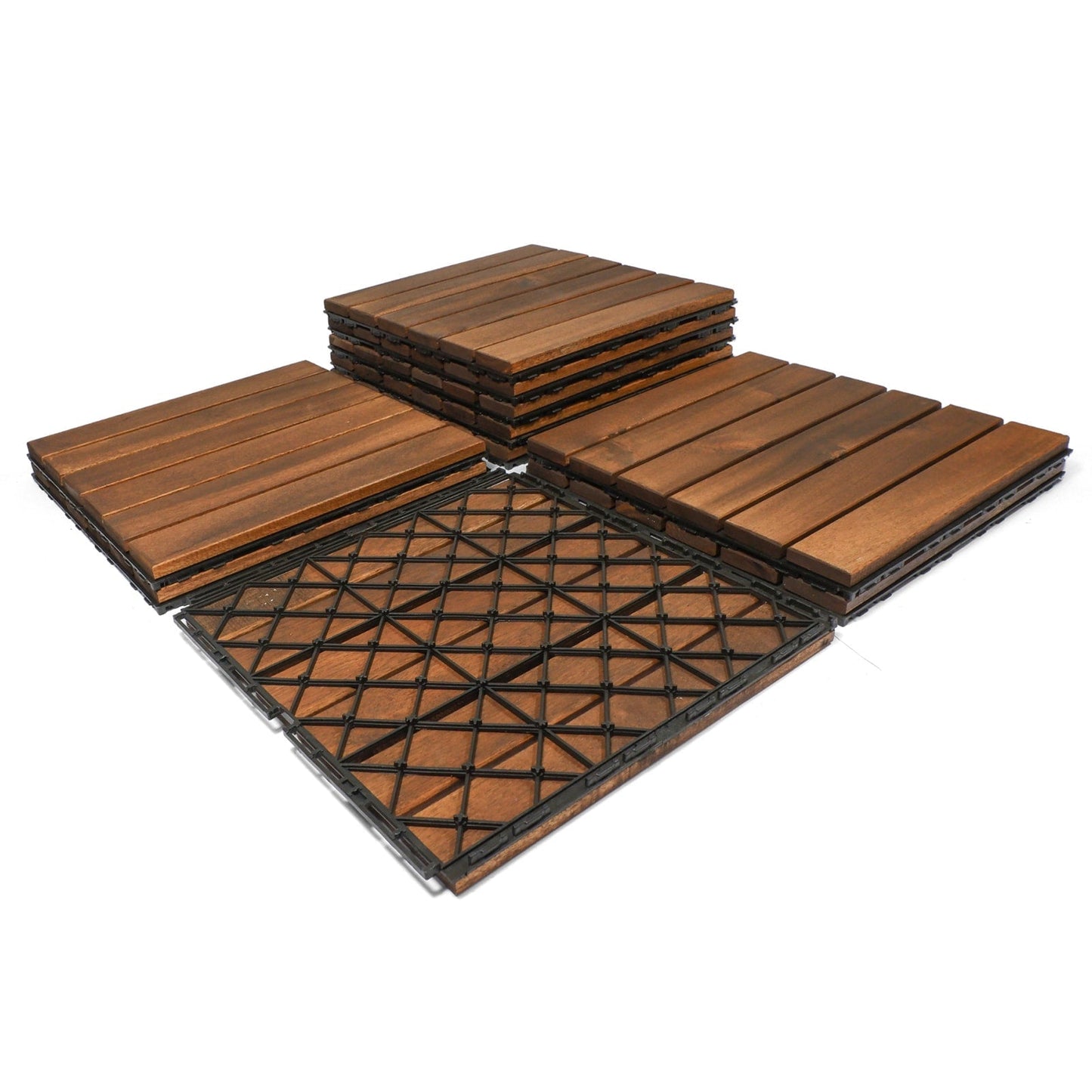 Maocao Hoom 12-in x 12-in Brown Prefinished Pressure Treated Wood Deck Tile (10-sq ft)