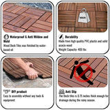 Maocao Hoom 12-in x 12-in Brown Prefinished Pressure Treated Wood Deck Tile (10-sq ft)