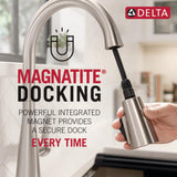 Delta Ashton Touch2O Stainless 1-Handle Deck-Mount Pull-Down Touch Kitchen Faucet with Deck Plate