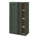 allen + roth Galway 24-in W x 39.125-in H x 12-in D Sage Blind Corner Wall Fully Assembled Cabinet (Flat Panel Shaker Style)