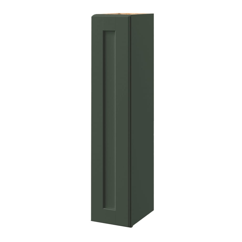 allen + roth Galway 9-in W x 42.125-in H x 12-in D Sage Wall Fully Assembled Cabinet (Flat Panel Square Door Style)