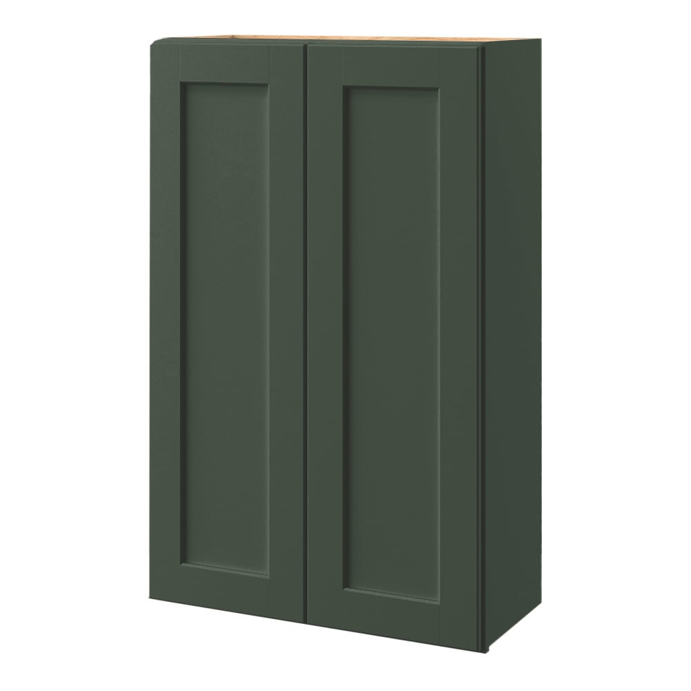 allen + roth Galway 27-in W x 39-in H x 12-in D Sage Wall Fully Assembled Cabinet (Flat Panel Shaker Door Style)