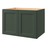 allen + roth Galway 36-in W x 24.5-in H x 24-in D Sage Wall Fully Assembled Cabinet (Flat Panel Square Door Style)