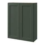 allen + roth Galway 33-in W x 39-in H x 12-in D Sage Wall Fully Assembled Cabinet (Flat Panel Square Door Style)