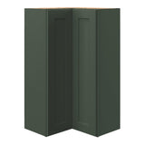 allen + roth Galway 24-in W x 39.125-in H x 12-in D Sage Diagonal Corner Wall Fully Assembled Cabinet (Flat Panel Square Style)