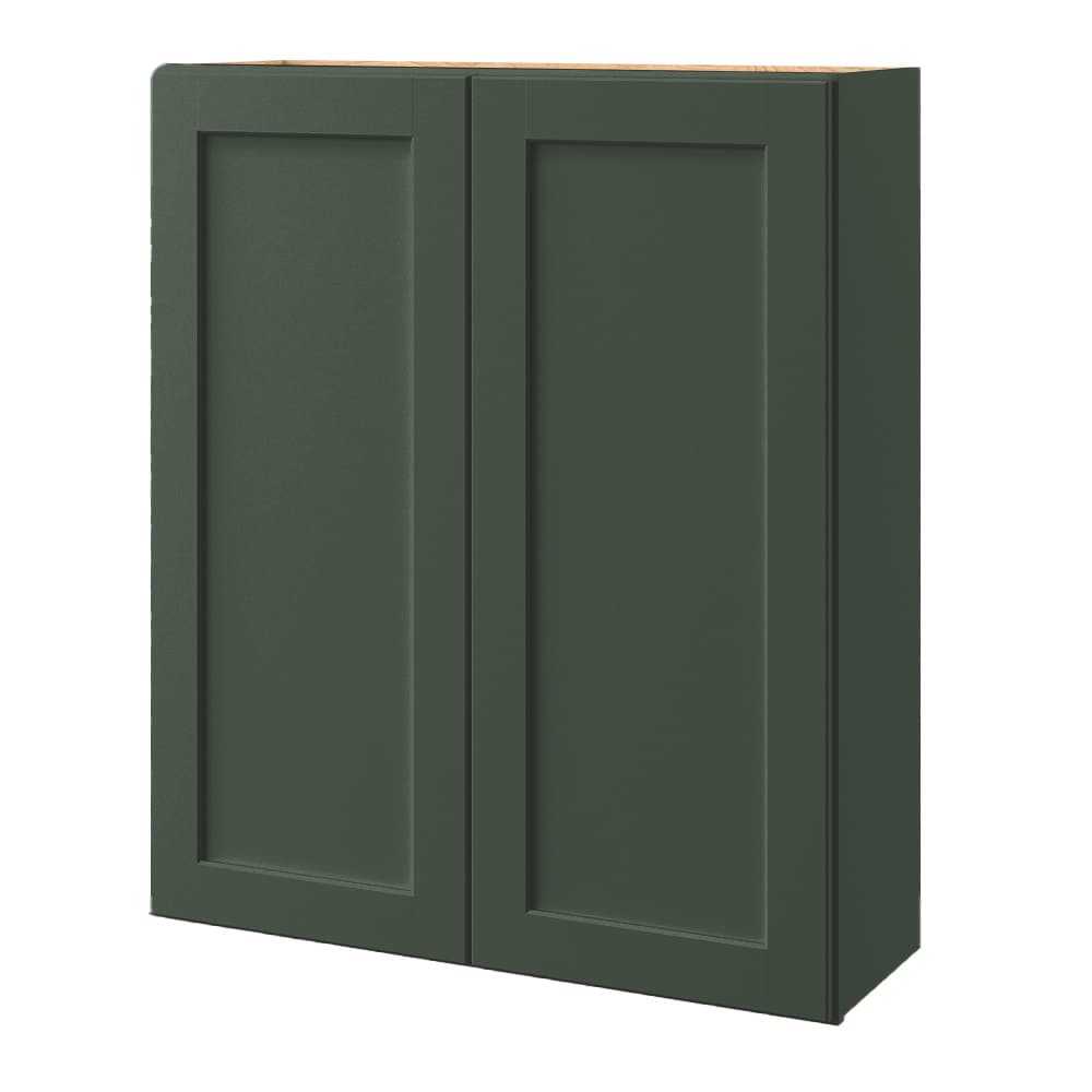 allen + roth Galway 36-in W x 39-in H x 12-in D Sage Wall Fully Assembled Cabinet (Flat Panel Square Door Style)
