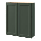 allen + roth Galway 36-in W x 39-in H x 12-in D Sage Wall Fully Assembled Cabinet (Flat Panel Square Door Style)