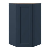allen + roth Port 24-in W x 42.125-in H x 12-in D Navy Diagonal Corner Wall Fully Assembled Cabinet (Flat Panel Shaker Style)
