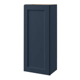 allen + roth Port 18-in W x 39.125-in H x 12-in D Navy Wall Fully Assembled Cabinet (Flat Panel Shaker Door Style)