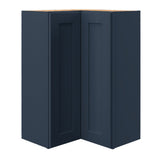 allen + roth Port 24-in W x 36.125-in H x 12-in D Navy Diagonal Corner Wall Fully Assembled Cabinet (Flat Panel Shaker Style)