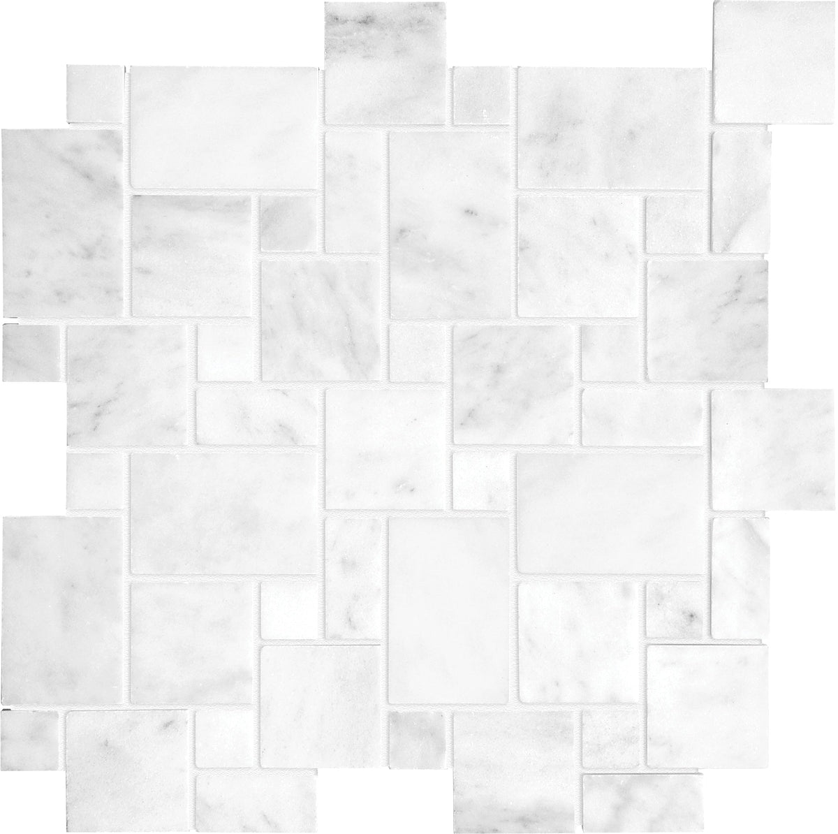 Satori Bianco Venatino 12-in x 12-in Honed Natural stone Marble Marble look Arabesque Mosaic Floor and Wall Tile product image