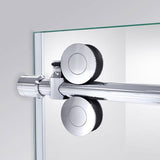 Enigma-XO 55-59 in. W x 62 in. H Fully Frameless Sliding Tub Door in Polished Stainless Steel