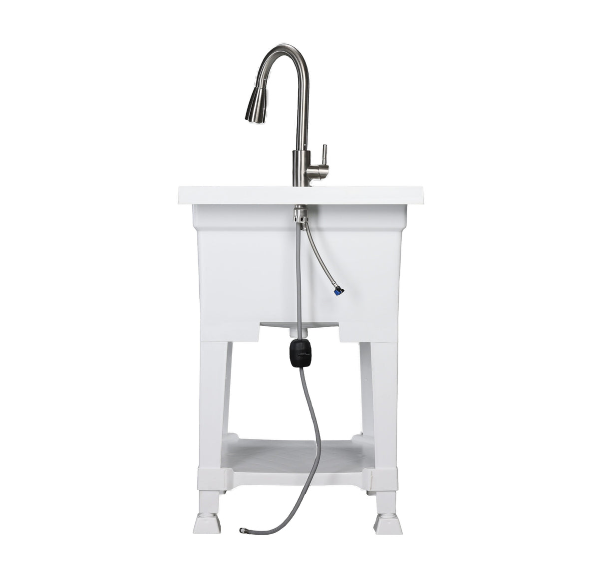 Project Source 24-in x 24-in White Freestanding Utility Tub with Faucet and Drain