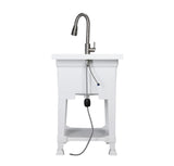 Project Source 24-in x 24-in White Freestanding Utility Tub with Faucet and Drain
