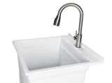 Project Source 24-in x 24-in White Freestanding Utility Tub with Faucet and Drain
