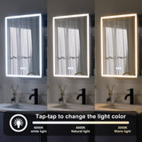 WELLFOR FLORA Solid Wood 30-in x 28-in Lighted LED Surface Mount Lavender Mirrored Soft Close Medicine Cabinet