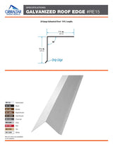 Gibraltar Building Products 1.5-in x 10-ft Silver Galvanized Steel Drip Edge (28-Gauge) - RE15G