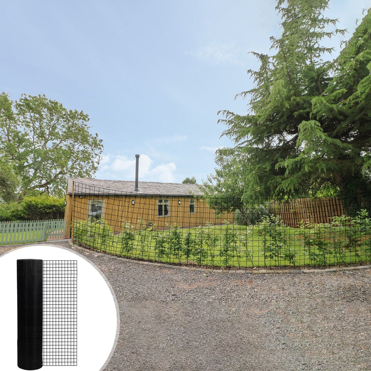 Bybafun 50-ft x 4-ft 17-Gauge Black PVC Coated Steel Welded Wire Rolled Fencing with Mesh Size 1/2-in x 1/2-in