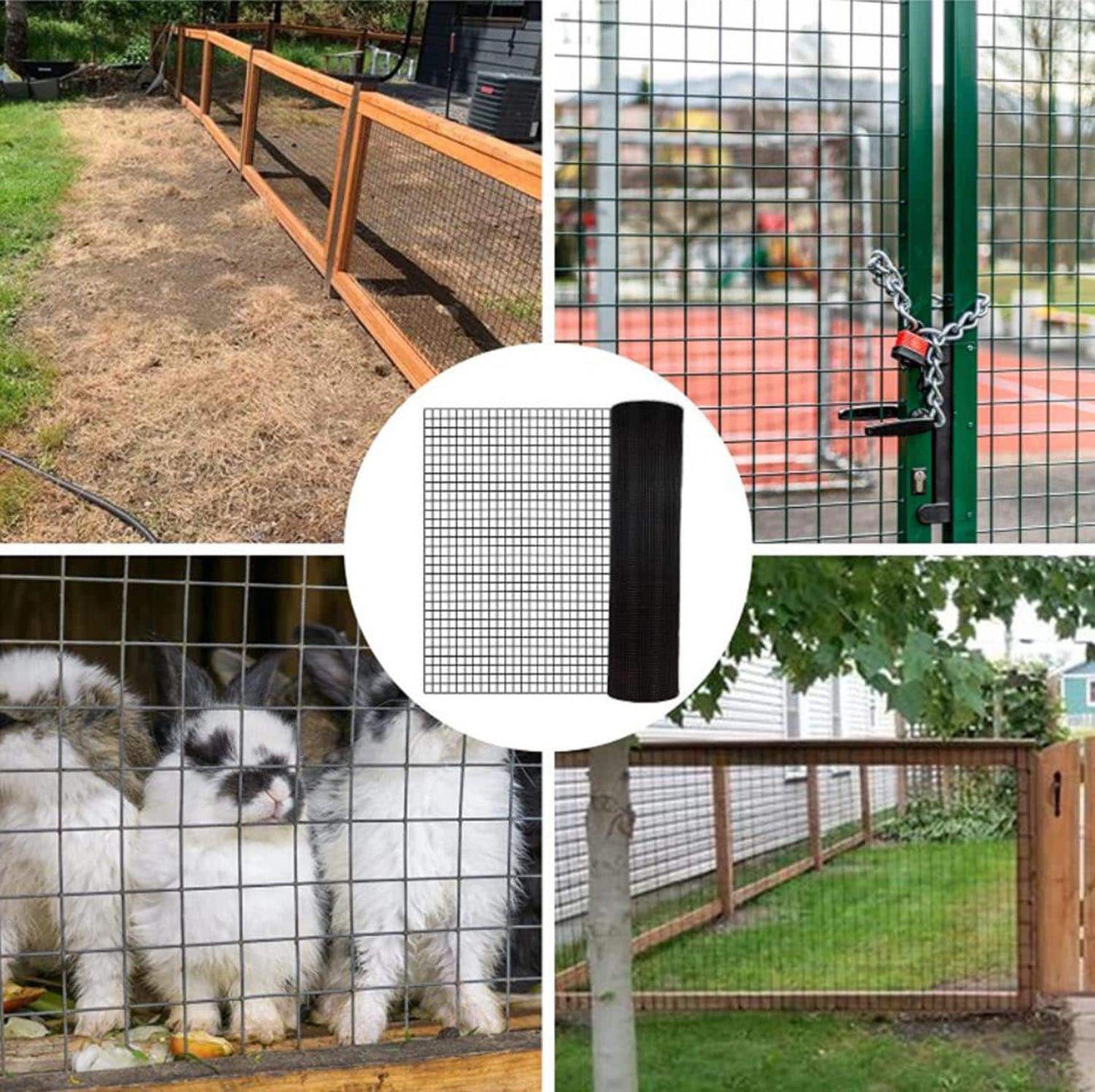 Bybafun 50-ft x 4-ft 17-Gauge Black PVC Coated Steel Welded Wire Rolled Fencing with Mesh Size 1/2-in x 1/2-in