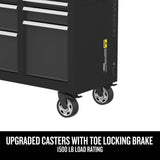 CRAFTSMAN 2000 Series 51.2-in L x 37.5-in H 8-Drawer Rolling Black Wood Work Bench with Butcher Block Top