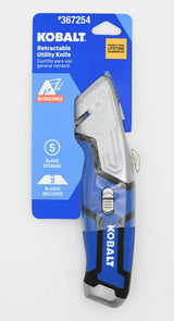 Kobalt 3-Blade Retractable Utility Knife with On-Tool Blade Storage, 3/4-in Blade Width
