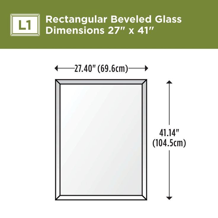 27 in. W x 41 in. H (L1) Frameless Rectangular Deluxe Glass Bathroom Vanity Mirror