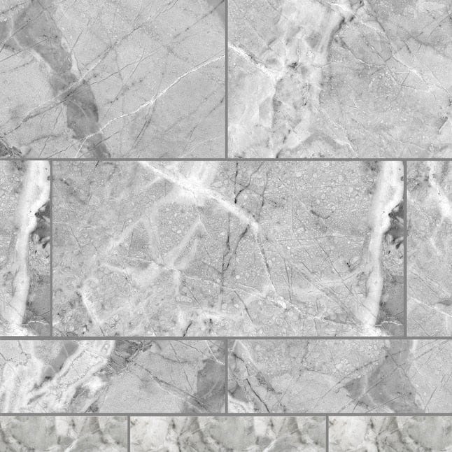 Origin 21 Grey Essense Bullnose 3-in x 12-in Polished Porcelain Marble Look Floor and Wall Tile (0.234-sq. ft/ Piece)