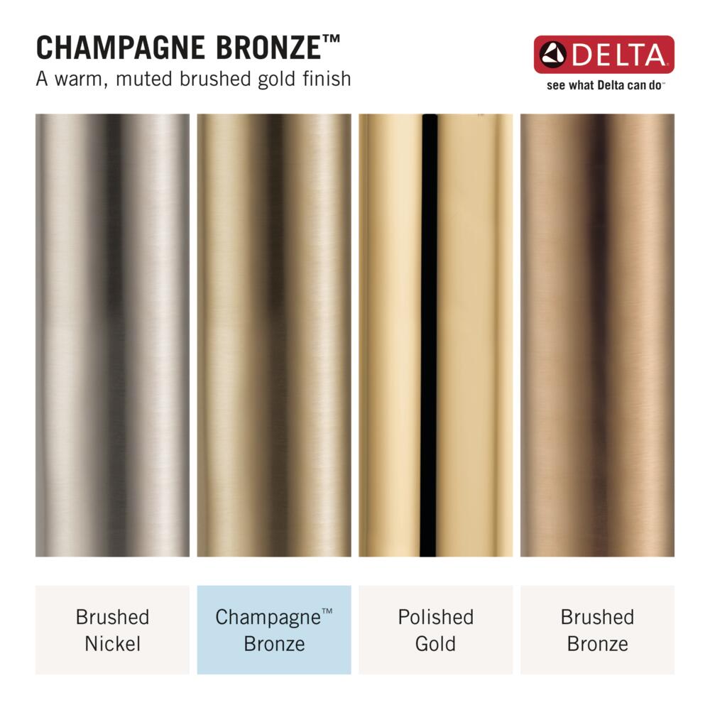 Delta Vero TempAssure Champagne Bronze 2-Handle Single-Function Shower Faucet Trim Kit, 5.7-in Square Shower Head