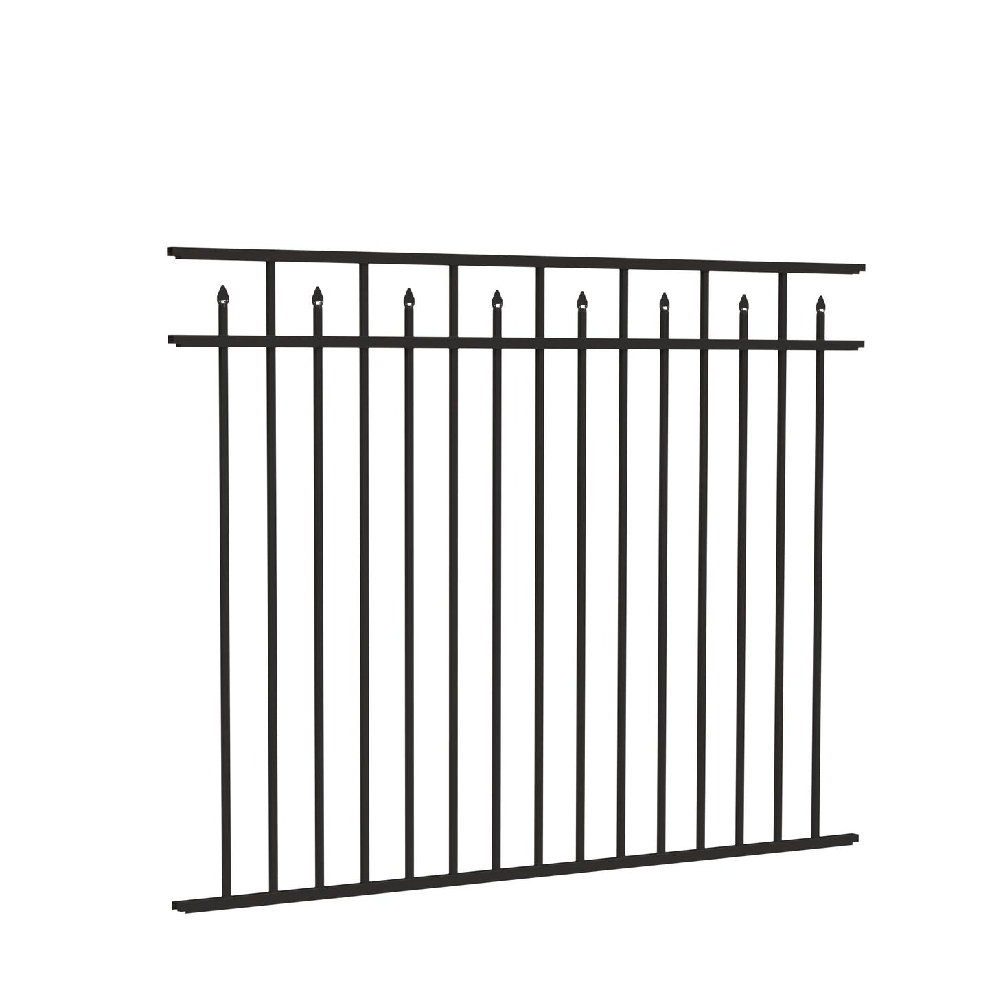 Freedom Concord 6-ft W Black Aluminum Spaced Picket Flat-top Decorative Fence Panel