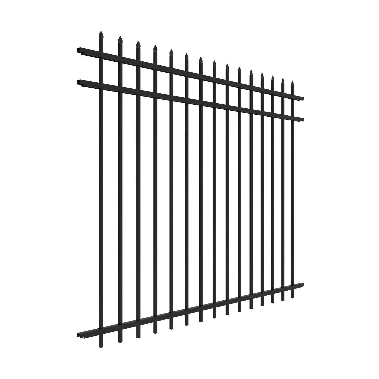 Freedom Providence 6-ft W Black Aluminum Spaced Picket Flat-top Decorative Fence Panel