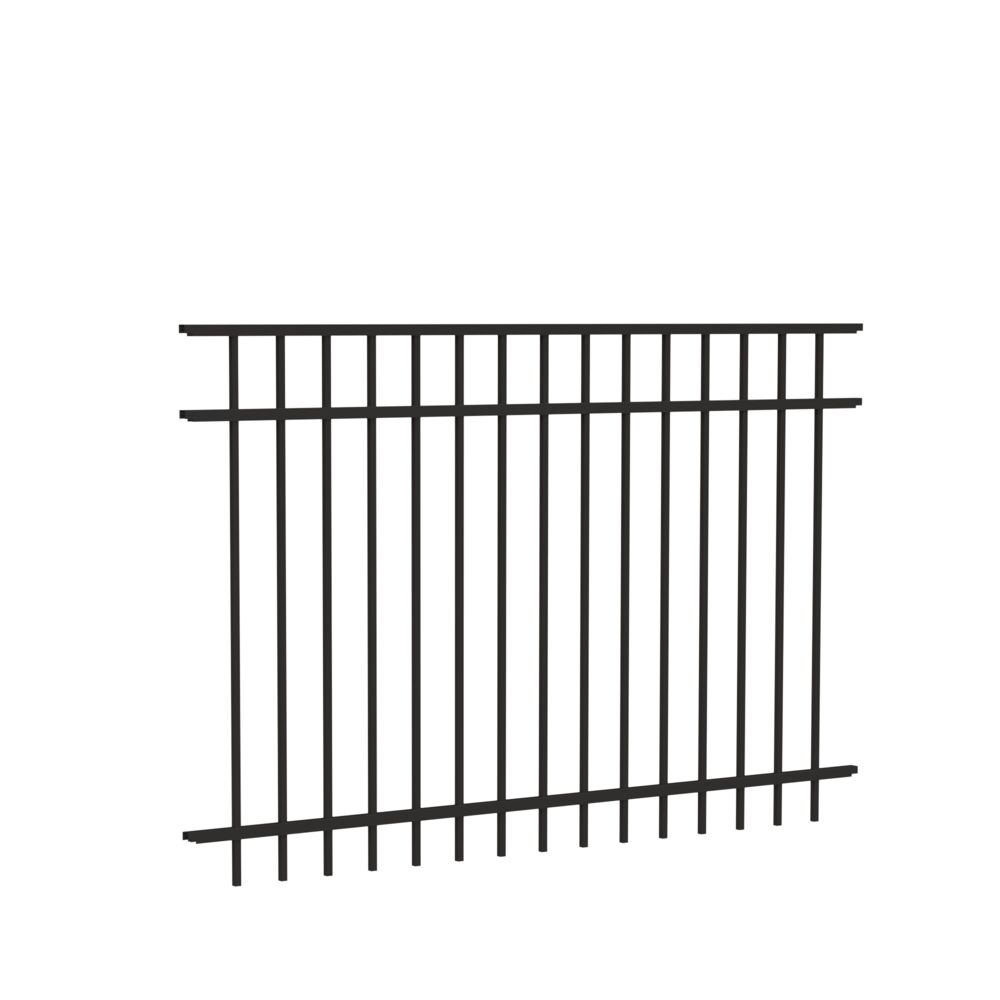 Freedom New Haven H 6-ft W Aluminum Spaced Picket Flat-top Decorative Fence Panel
