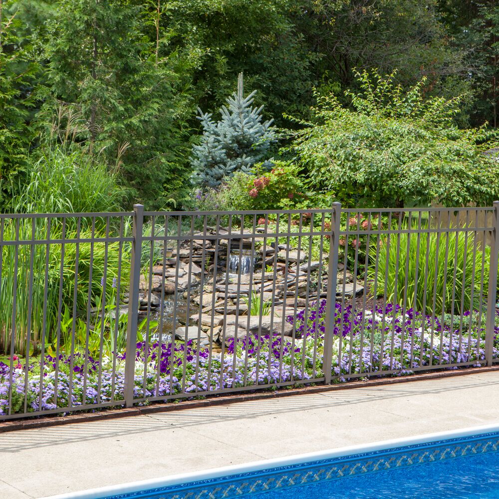 Freedom Concord/New Haven 7-ft H x 2-in W Pewter Aluminum Decorative Line Fence Post