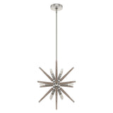 Hunter Jupiter Star 12-Light Brushed Nickel Mid-century Sputnik LED Medium Hanging Kitchen Island Light