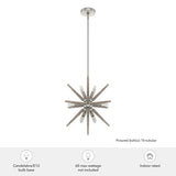 Hunter Jupiter Star 12-Light Brushed Nickel Mid-century Sputnik LED Medium Hanging Kitchen Island Light