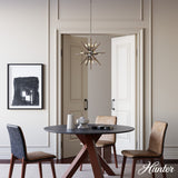 Hunter Jupiter Star 12-Light Brushed Nickel Mid-century Sputnik LED Medium Hanging Kitchen Island Light
