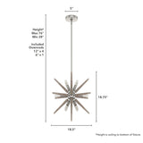 Hunter Jupiter Star 12-Light Brushed Nickel Mid-century Sputnik LED Medium Hanging Kitchen Island Light