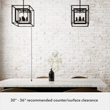 Hunter Doherty 4-Light Natural Iron Industrial Square LED Medium Hanging Convertible Pendant/semi-flush