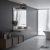 Hunter Doherty 4-Light Natural Iron Industrial Square LED Medium Hanging Convertible Pendant/semi-flush